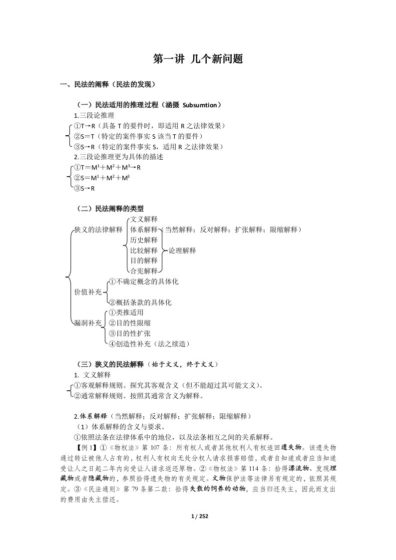 钟秀勇老师的民法讲义（word珍藏版，仅限学习使用）