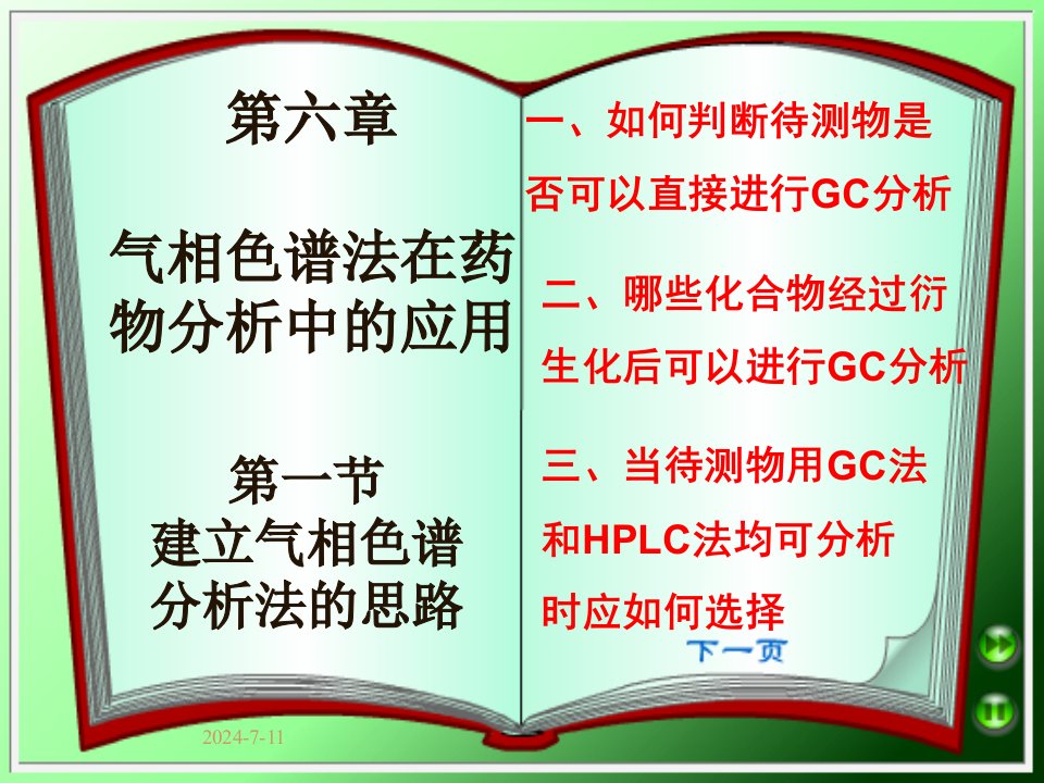 气相色谱分析法在药物分析中的应用