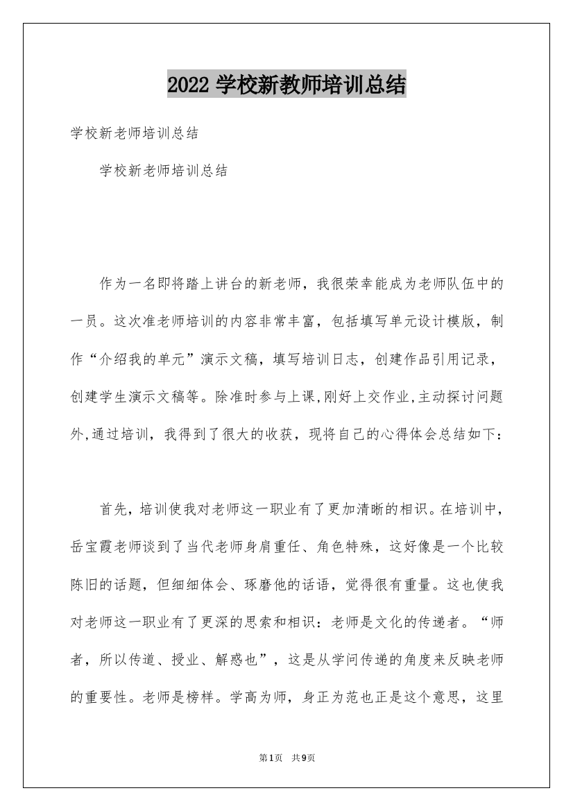 2022学校新教师培训总结_1