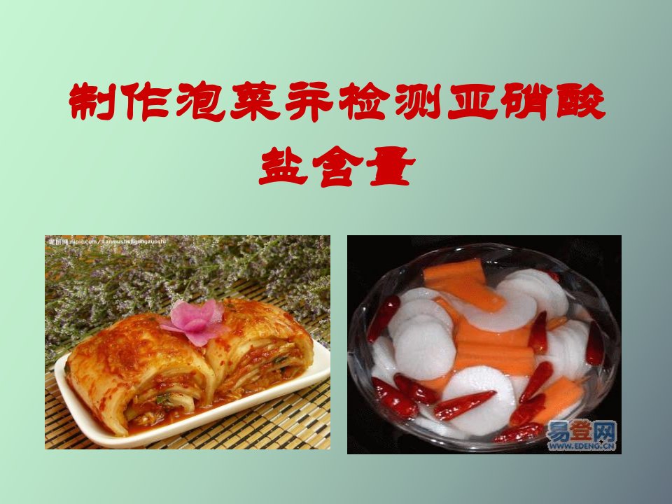 制作泡菜并检测亚硝酸盐含量