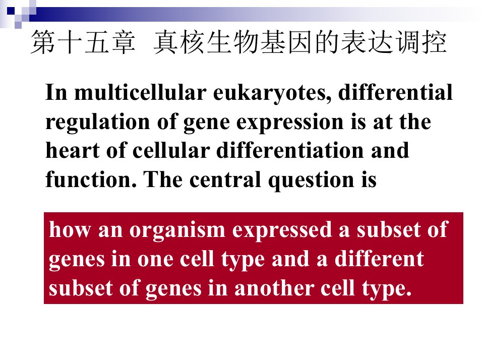 真核生物的基因表达及其调控(G)