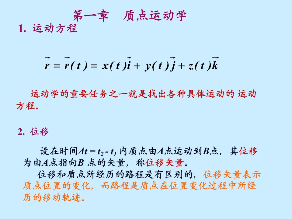 普通物理学第六版上册复习内容