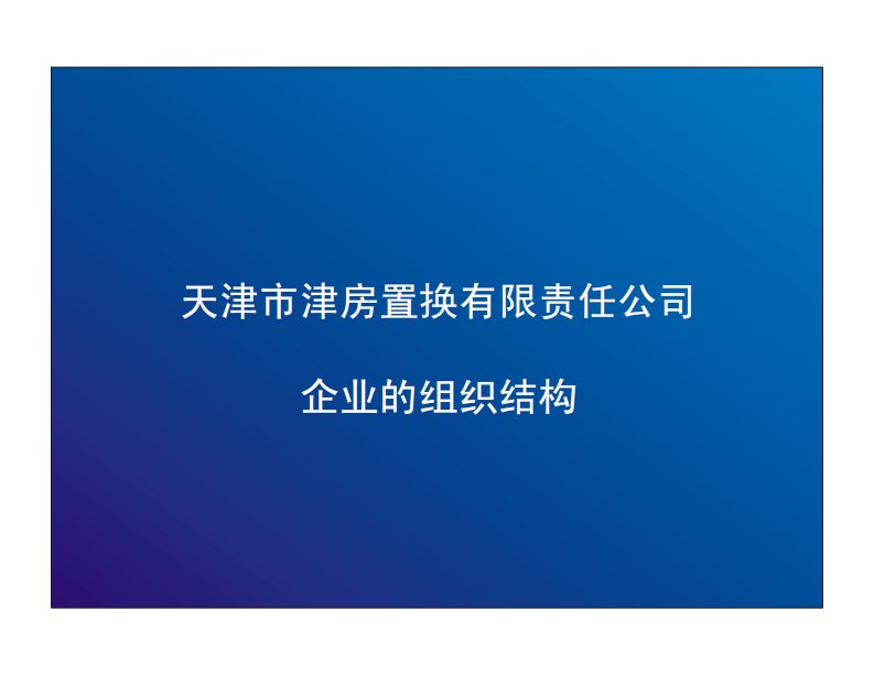 天津市津房置换有限责任公司企业的组织结构