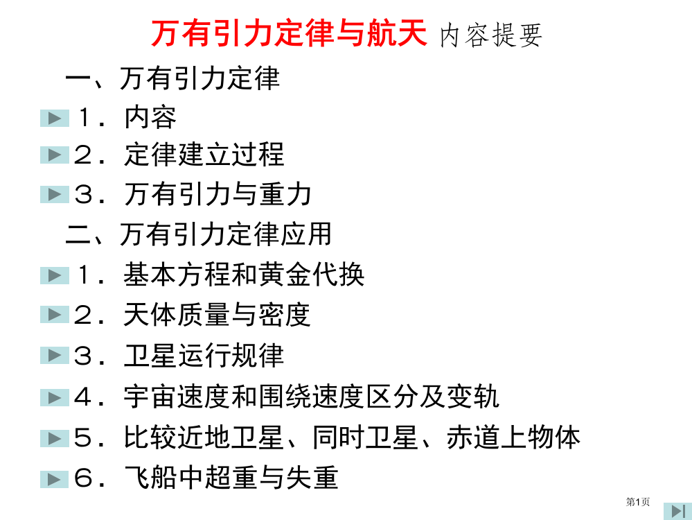 高一物理必修二万有引力定律与航天复习省公开课一等奖全国示范课微课金奖PPT课件