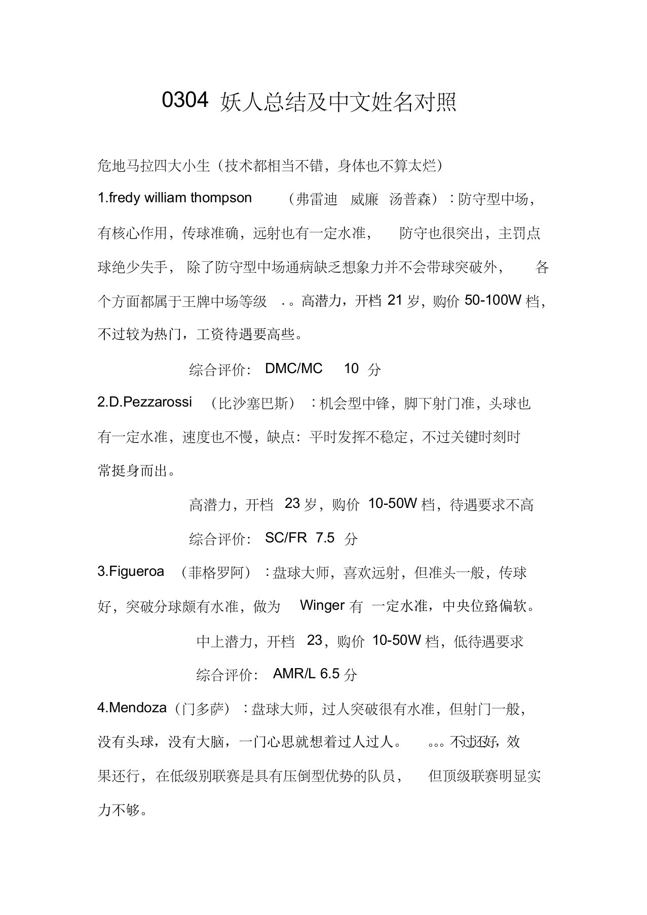 cm0304妖人总结及中文姓名对照