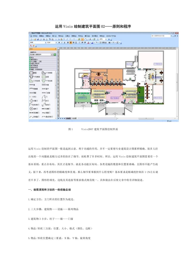 运用Visio绘制建筑平面图——原则和程序