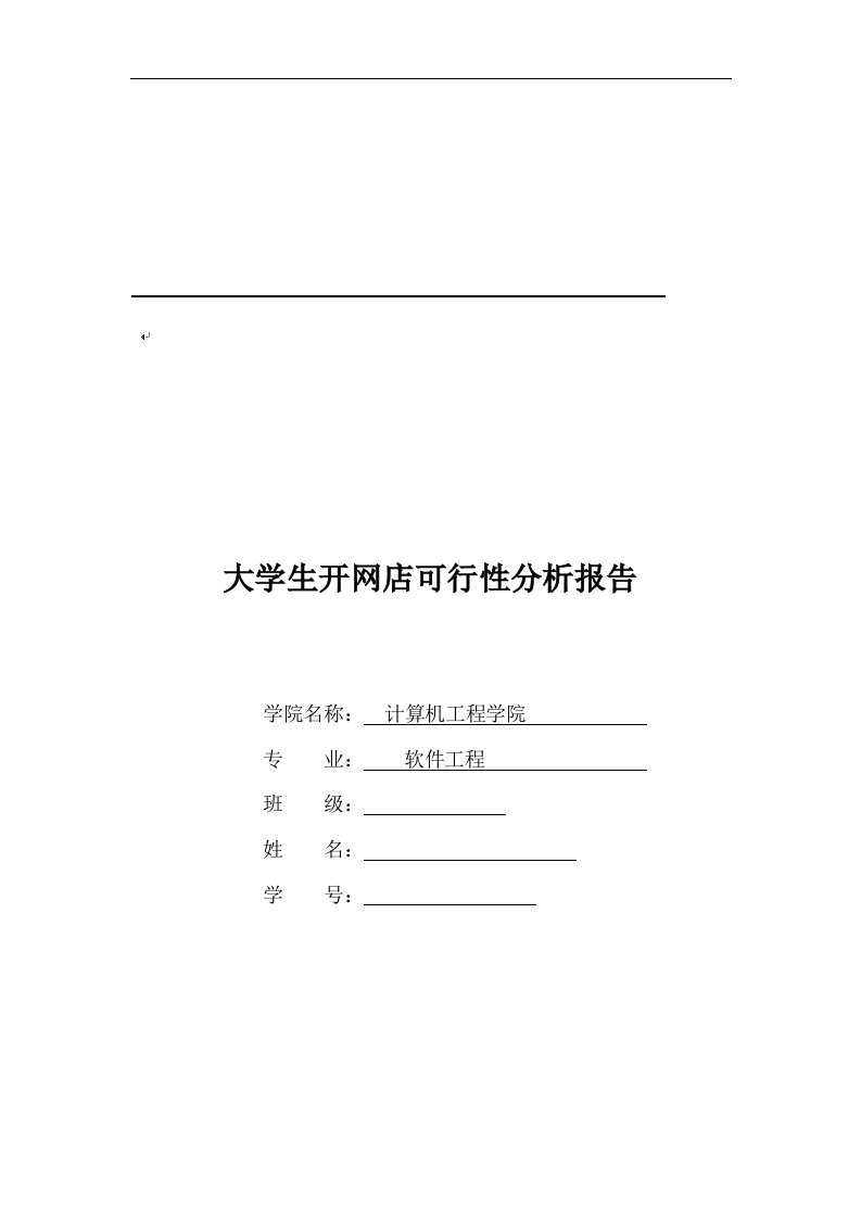 大学生开网店可行性分析报告书