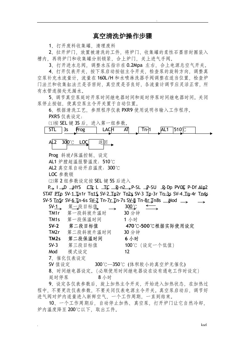 真空清洗炉操作步骤