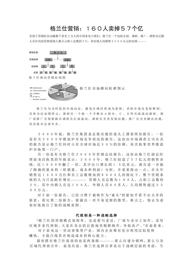 格兰仕营销：１６０人卖掉５７个亿