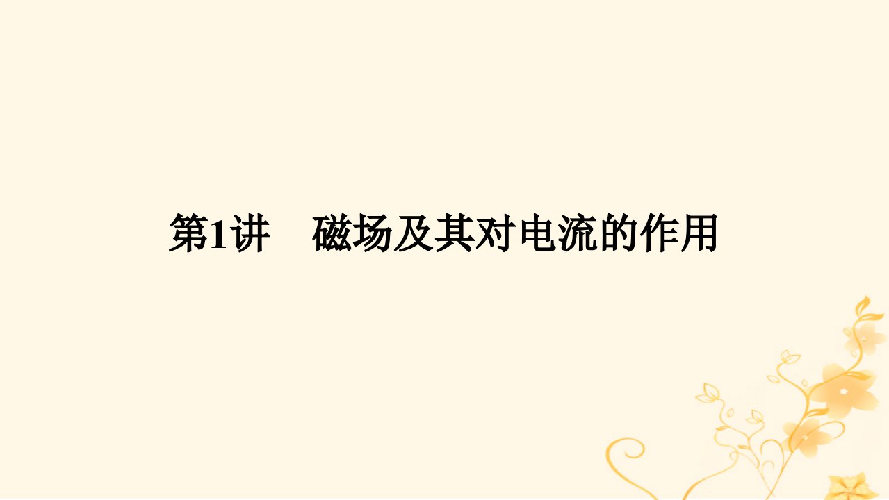 统考版2023版高考物理一轮复习第九章磁场第1讲磁场及其对电流的作用课件