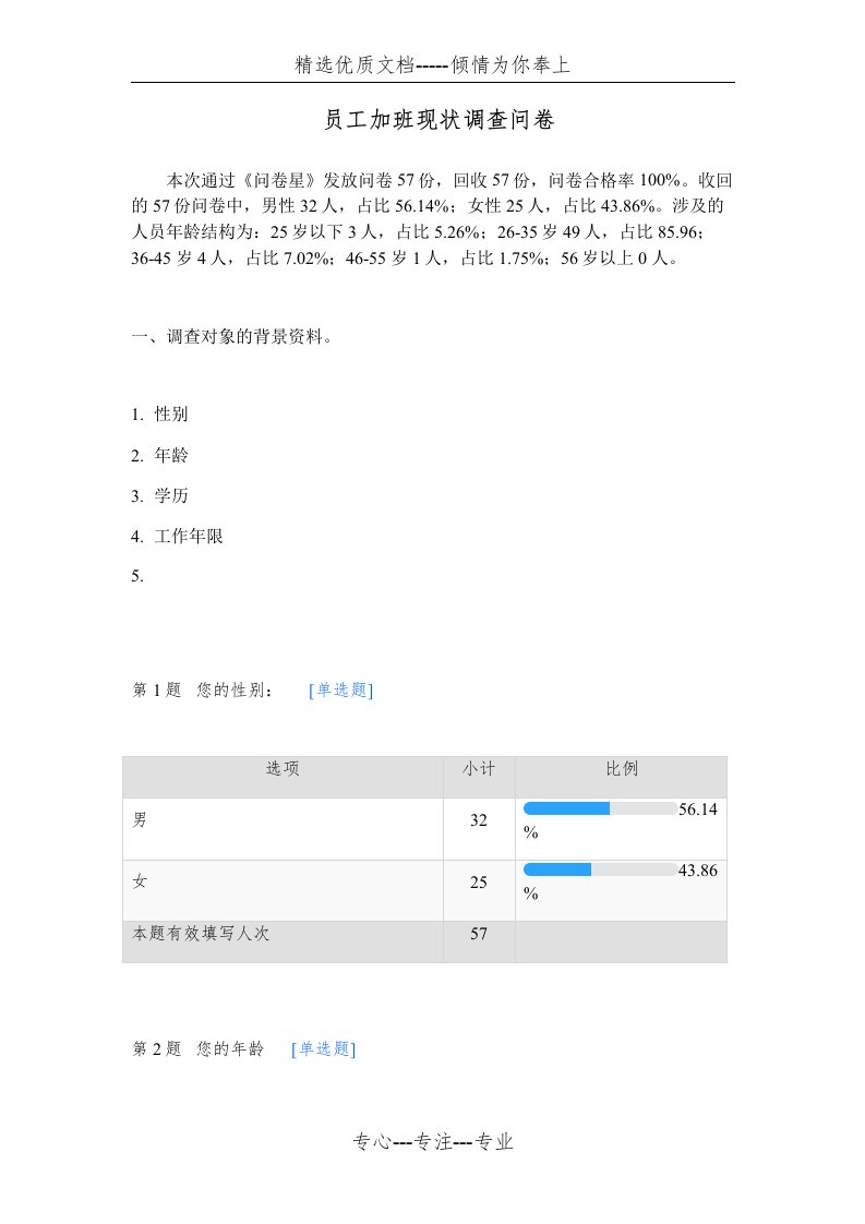 员工加班现状调查问卷(共14页)