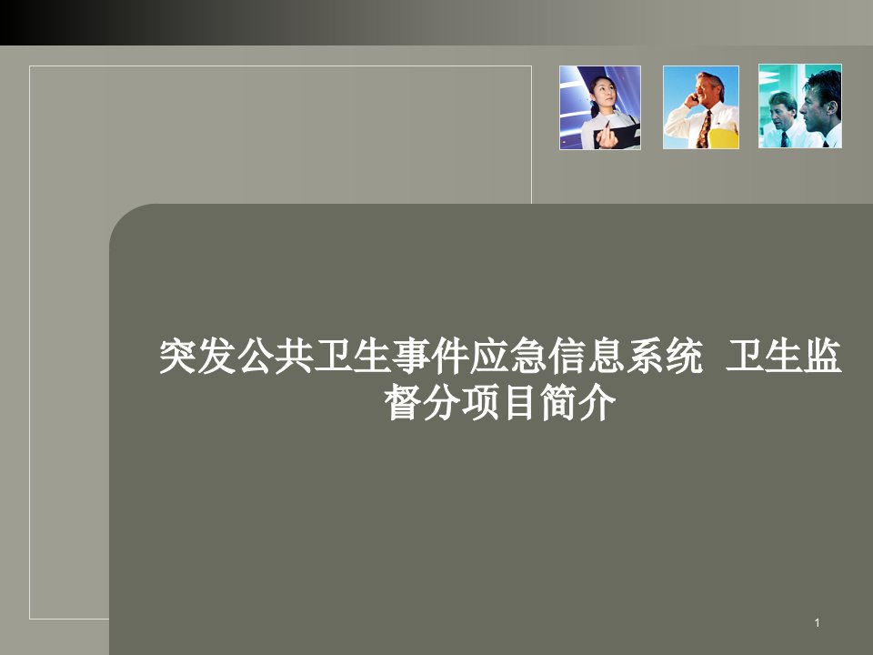 突发公共卫生事件应急信息系统卫生监督分项目简介ppt课件