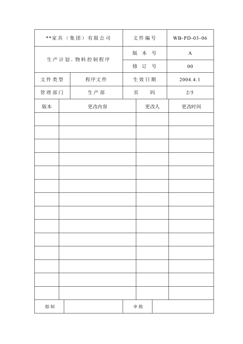 生产计划、物料控制程序2