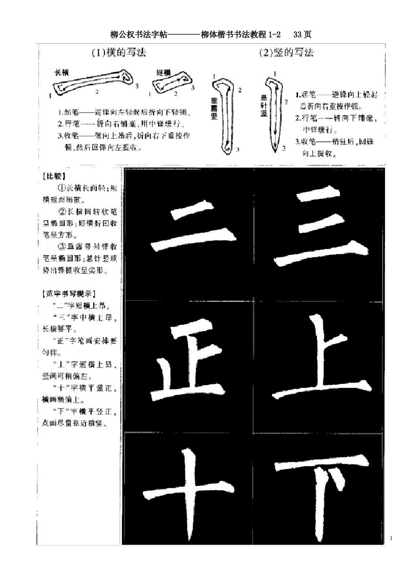 柳公权书法字帖-柳体楷体教程1-2