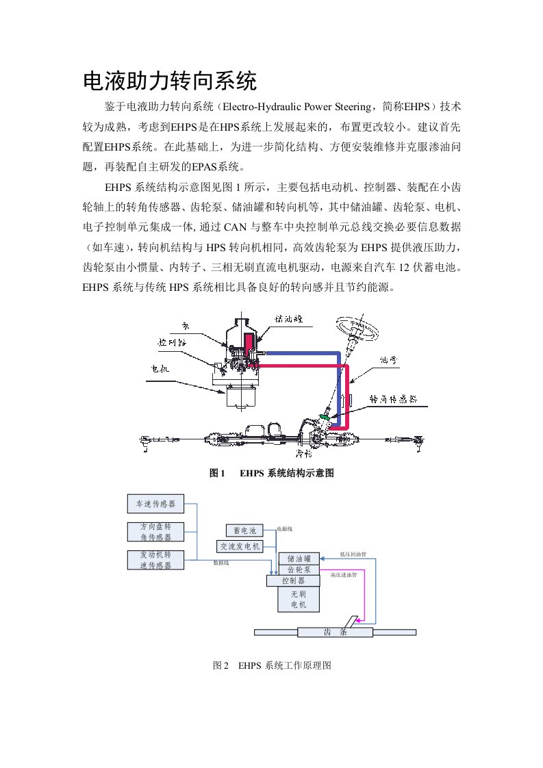 电液助力转向系统介绍