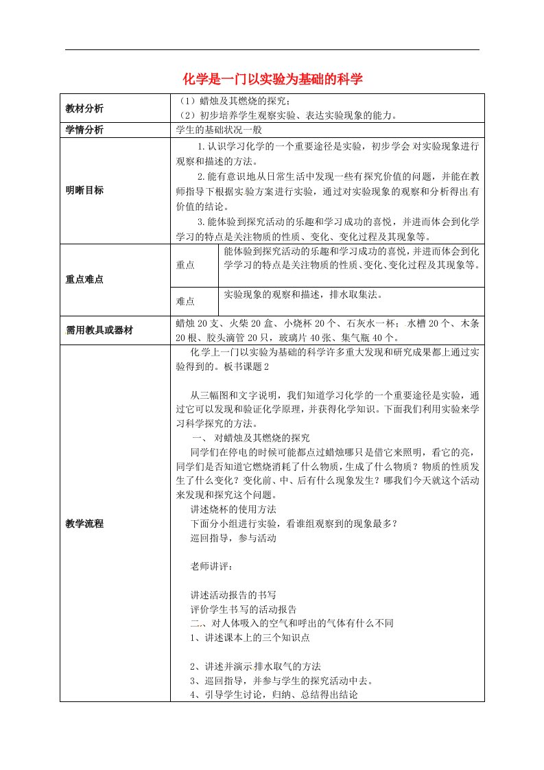 云南省师范大学五华区实验中学九年级化学上册