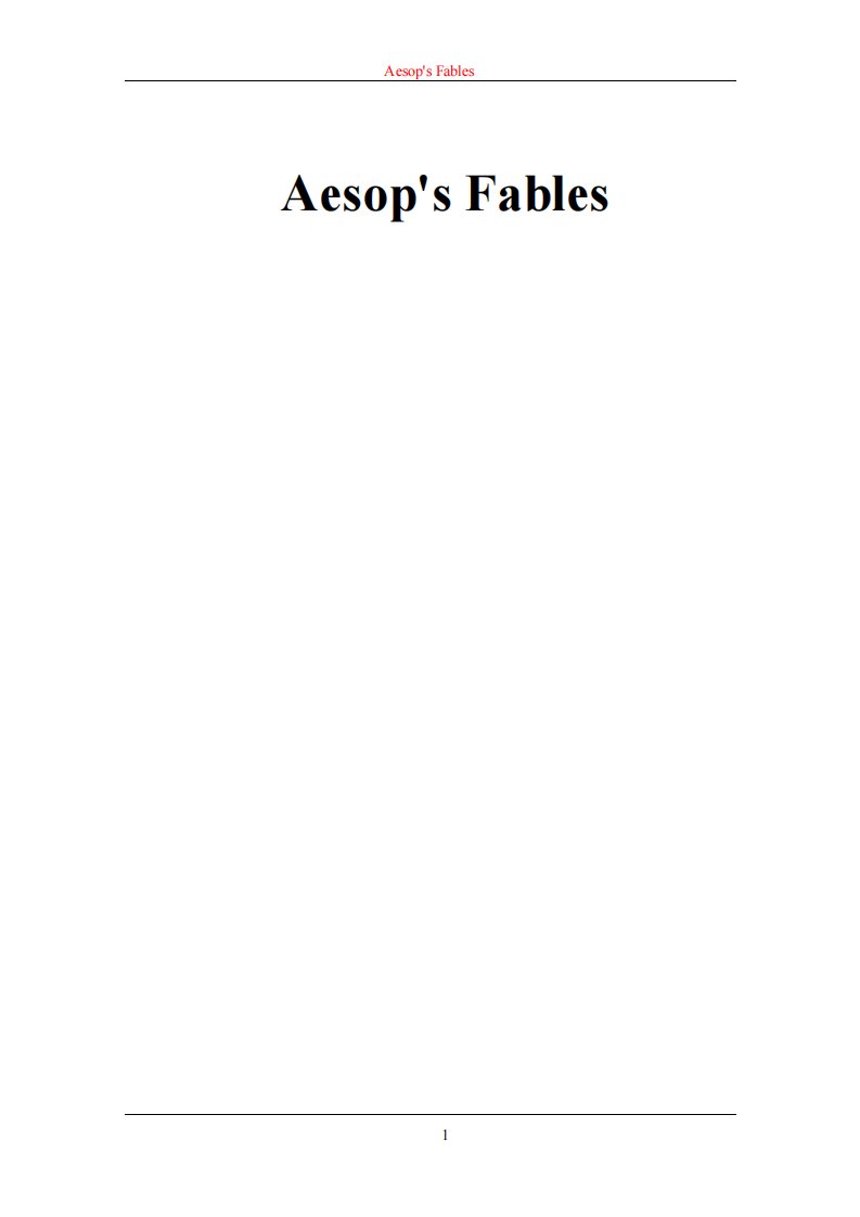 Aesop’sFables(伊索寓言)