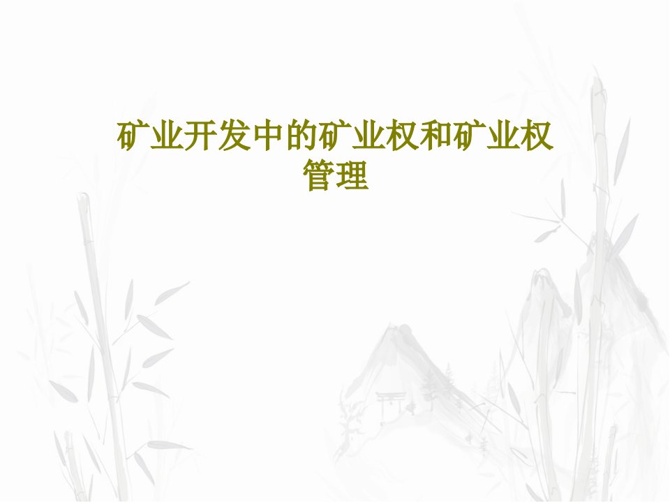 矿业开发中的矿业权和矿业权管理PPT83页