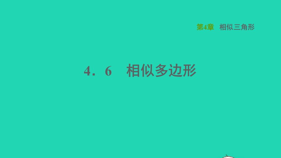 2021秋九年级数学上册第4章相似三角形4.6相似多边形课件新版浙教版