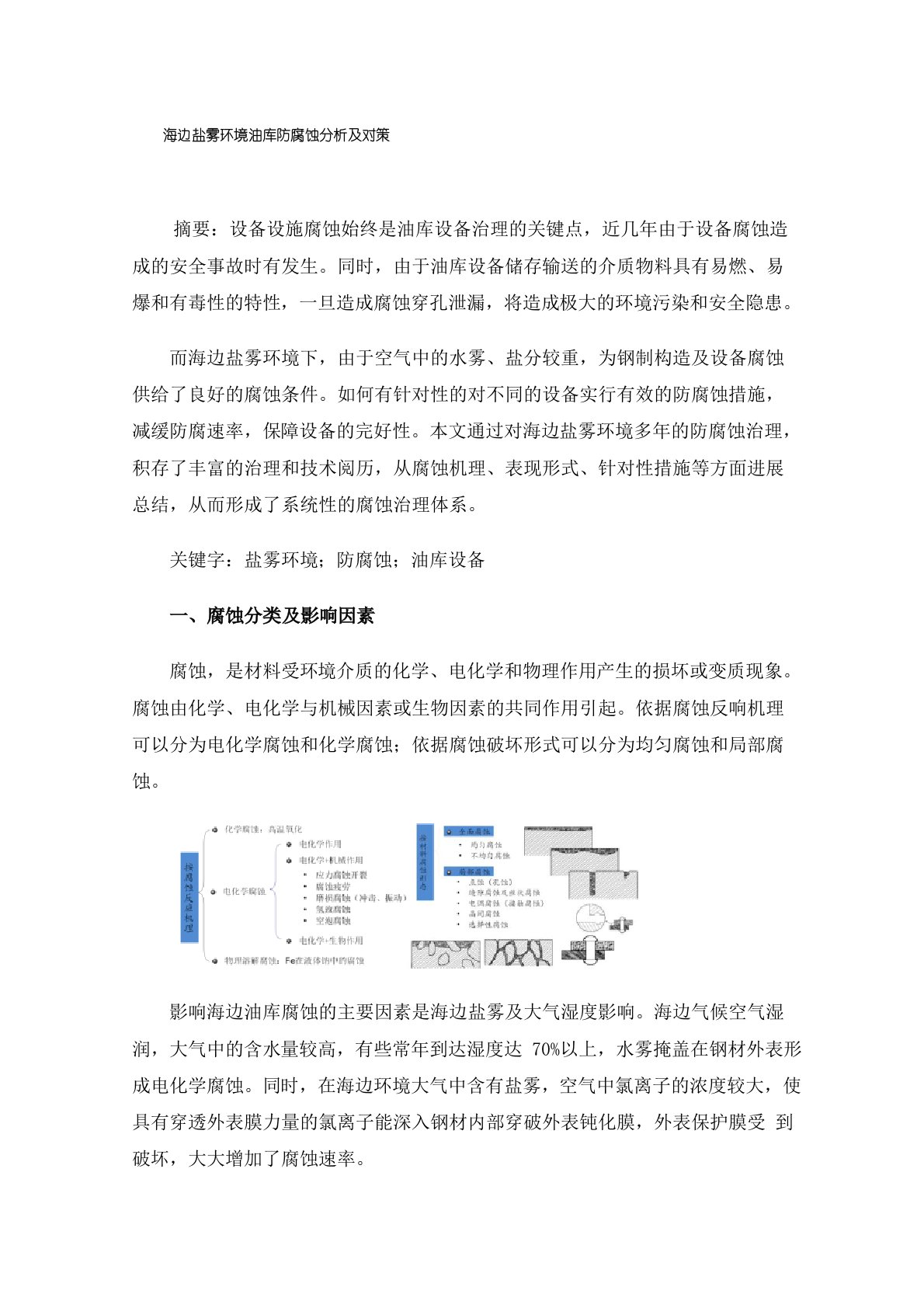 海边盐雾环境油库防腐蚀分析及对策