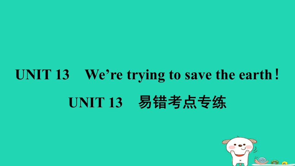 安徽省2024九年级英语全册Unit13We'retryingtosavetheearth易错考点专练课件新版人教新目标版