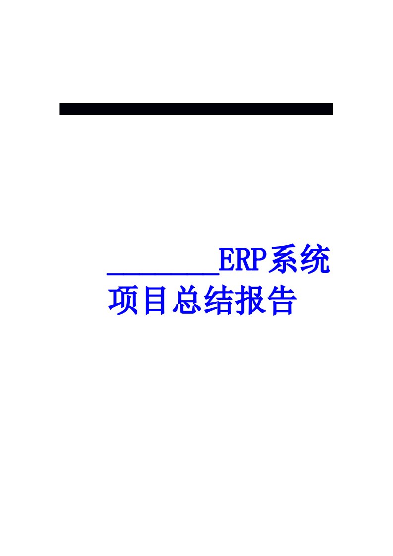 ERP系统项目实施总结报告