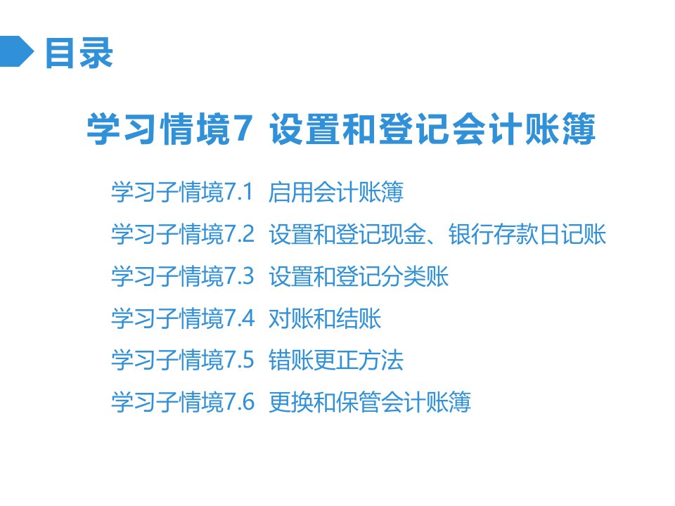 情境7ppt设置和登记会计账簿会计职业基础高等教育精品课件无师自通从零开始