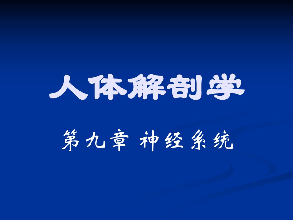 人体解剖学第九章神经系统周围神经系统