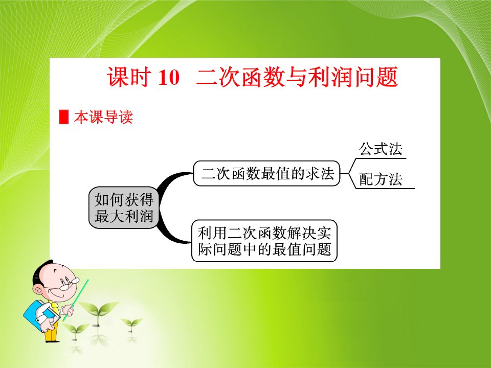 数学：九年级上册第22章课件（10）二次函数与利润题目