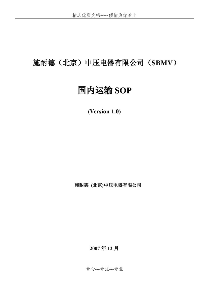 物流运输项目SOP(共28页)