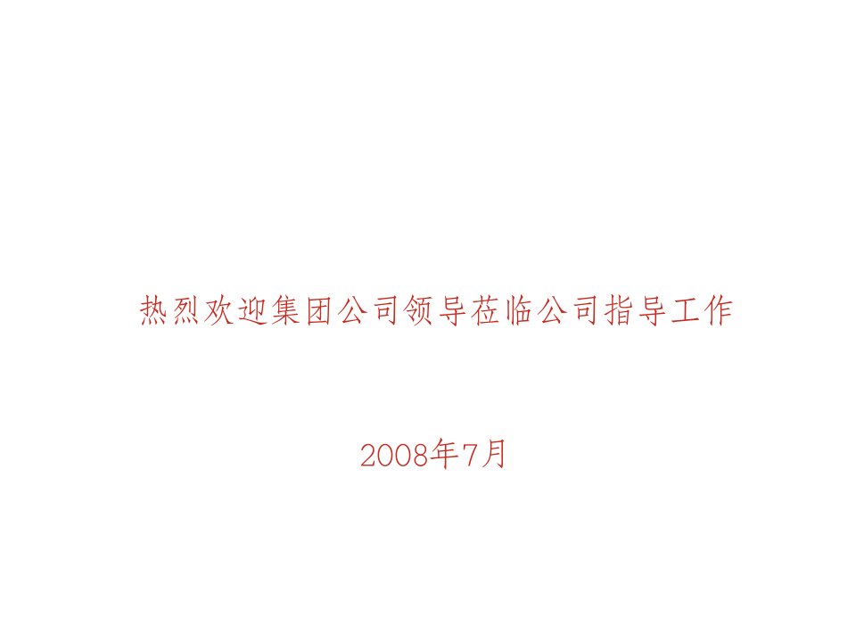 公司向集团公司汇报材料