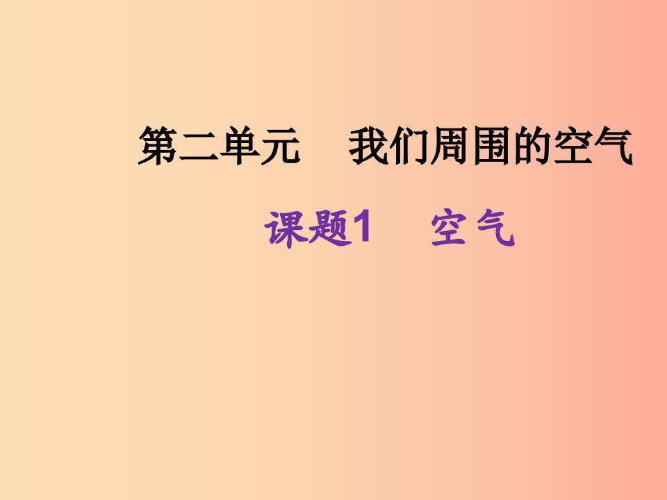 九年级化学上册第二单元我们周围的空气课题1空气课件