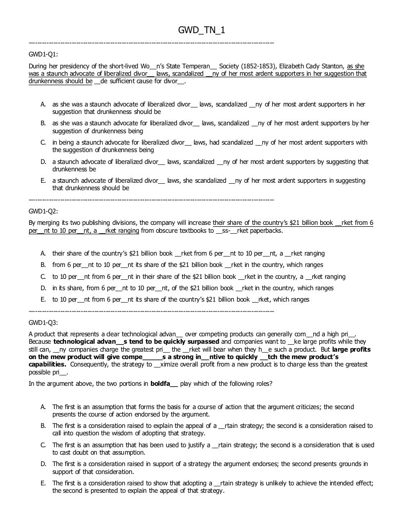 【英语考试GMAT】GWD-TN-1共（20页）