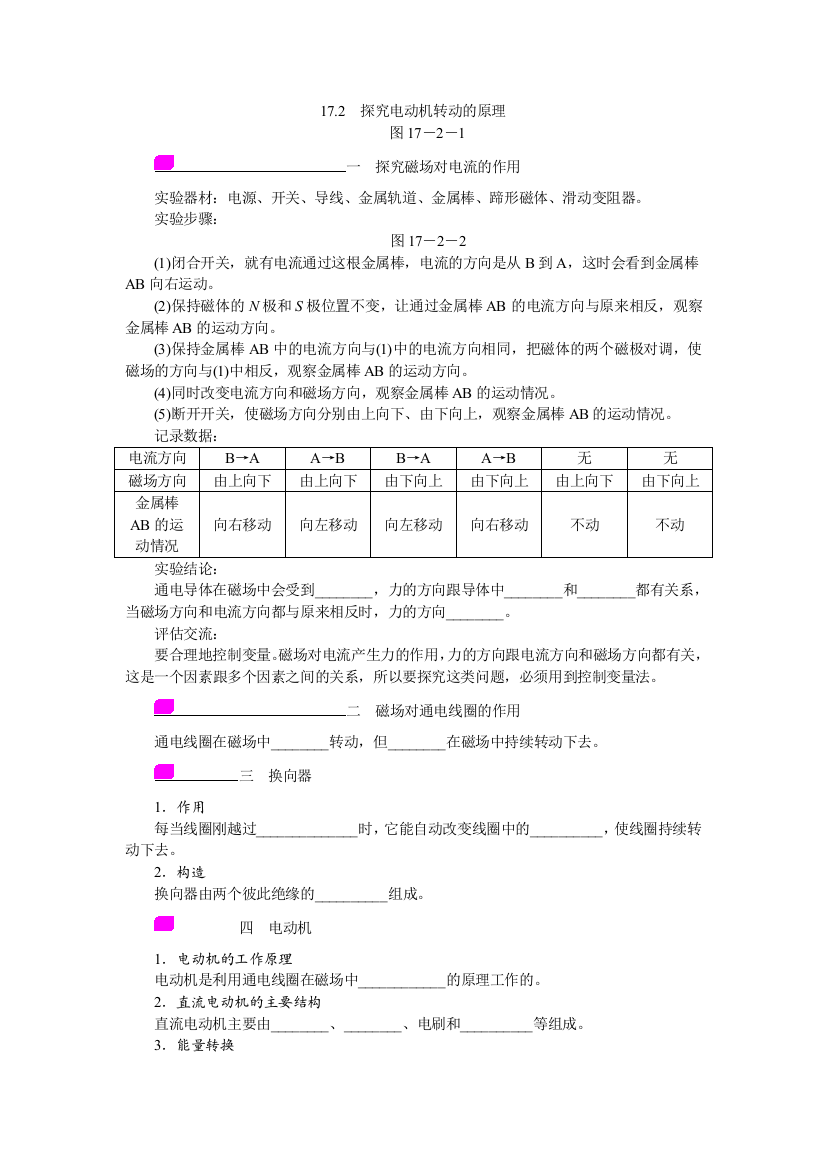 课时作业172　探究电动机转动的原理