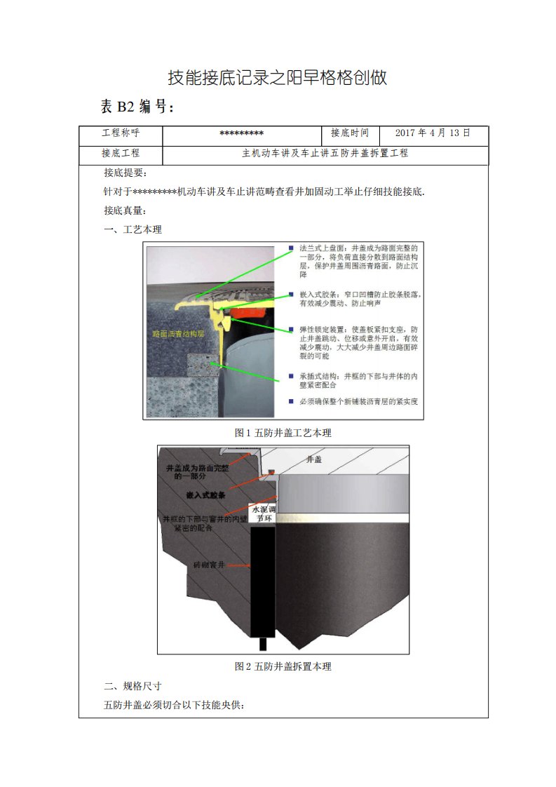 五防井盖交底