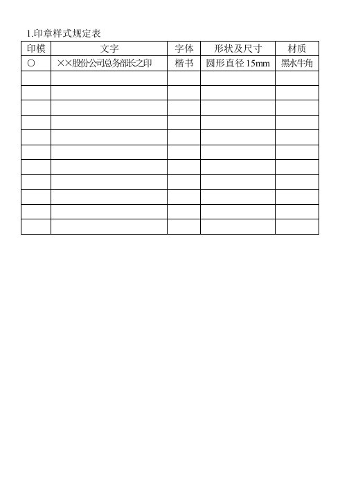 工程资料-1印章样式规定表