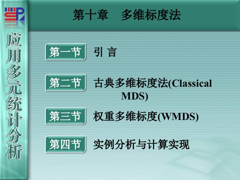 厦门大学《应用多元统计分析》第10章多维标度法