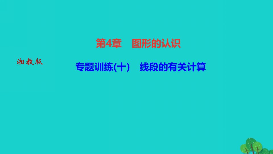 2022七年级数学上册第4章图形的认识专题训练十线段的有关计算作业课件新版湘教版