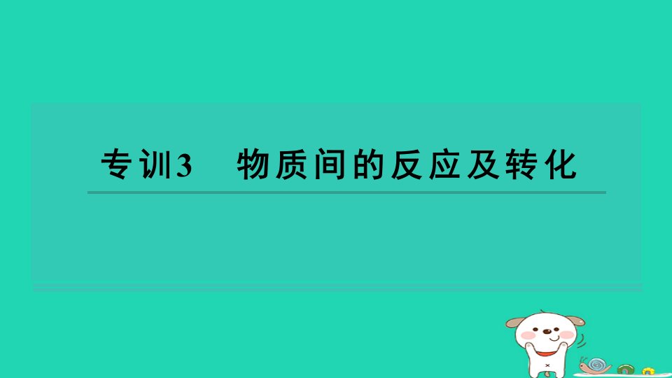 2024九年级化学下册专训3物质间的反应及转化习题课件鲁教版