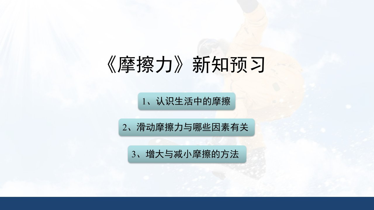 人教版八年级下册物理《摩擦力》新知预习