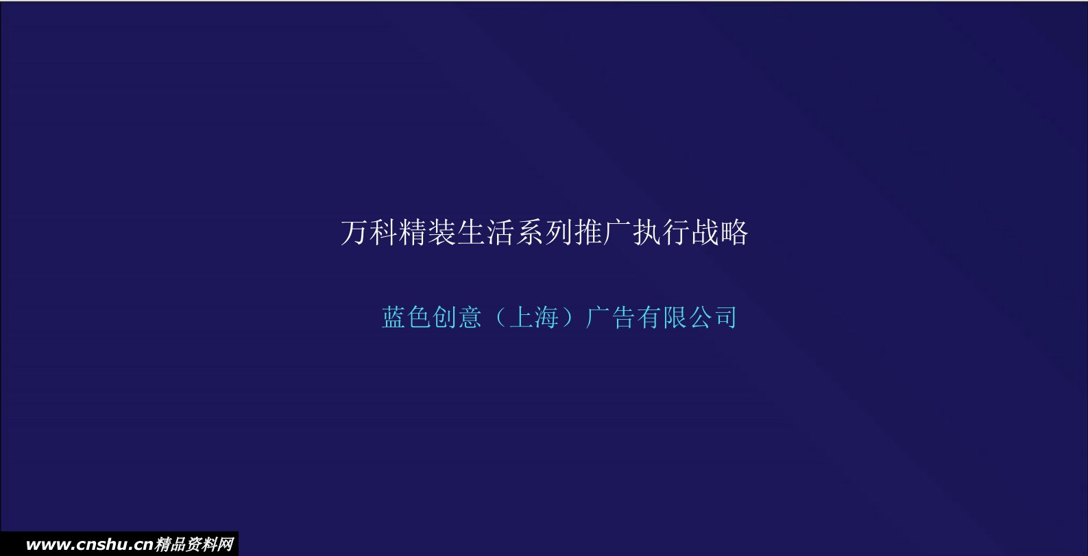 万科精装生活系列推广执行战略