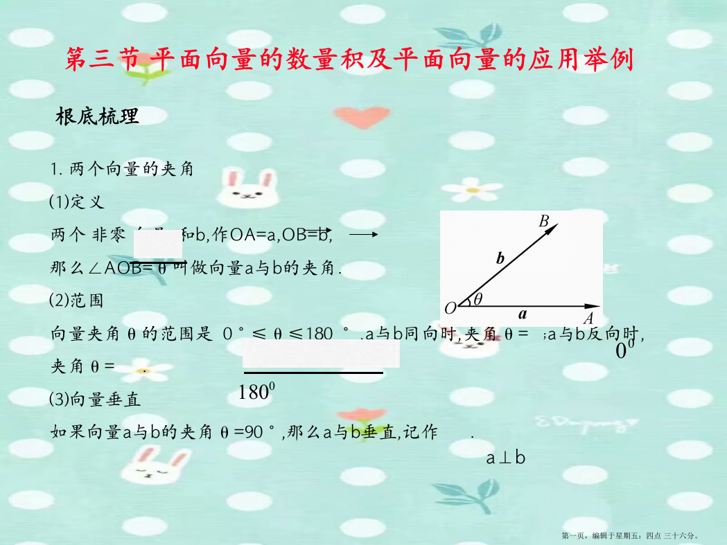 平面向量的数量积及平面向量的应用举例精品课件-苏教版