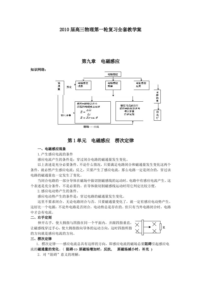 高三物理第一轮复习全套教学案