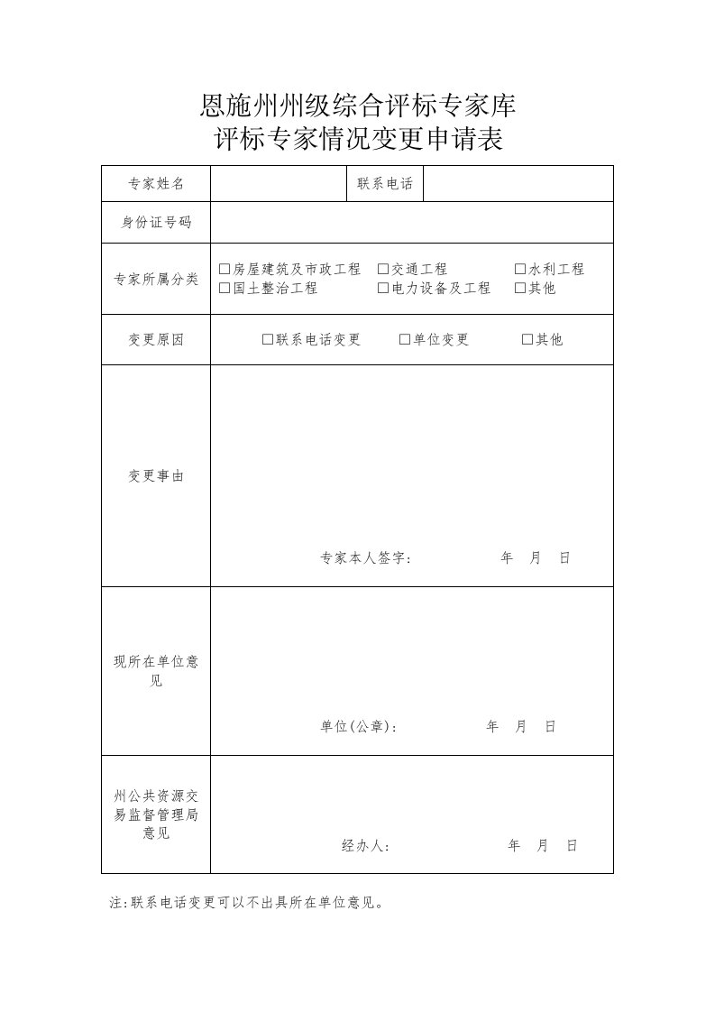 恩施州州级综合评标专家库