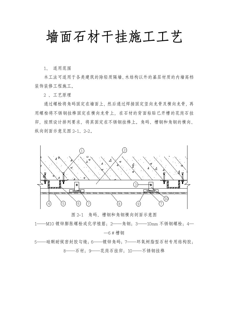 墙面石材干挂施工工艺