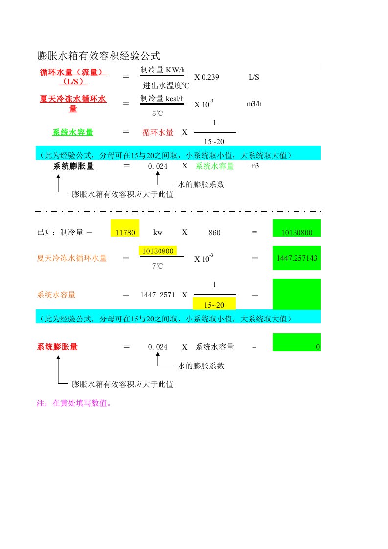 膨胀水箱有效容积计算公式