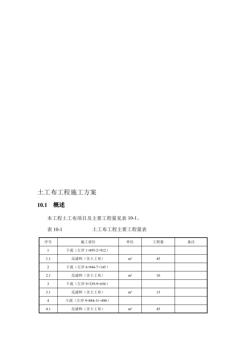 土工布工程施工方案