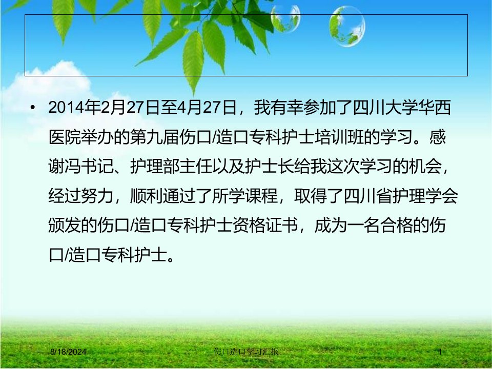 2021年伤口造口学习汇报讲义