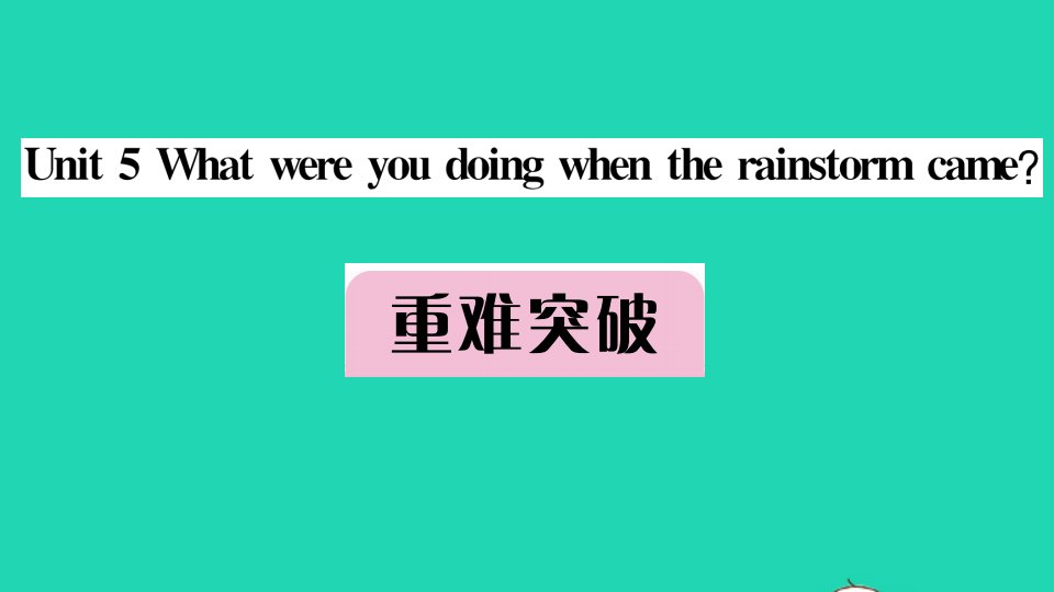 武汉专版八年级英语下册Unit5Whatwereyoudoingwhentherainstormcame重难突破1作业课件新版人教新目标版