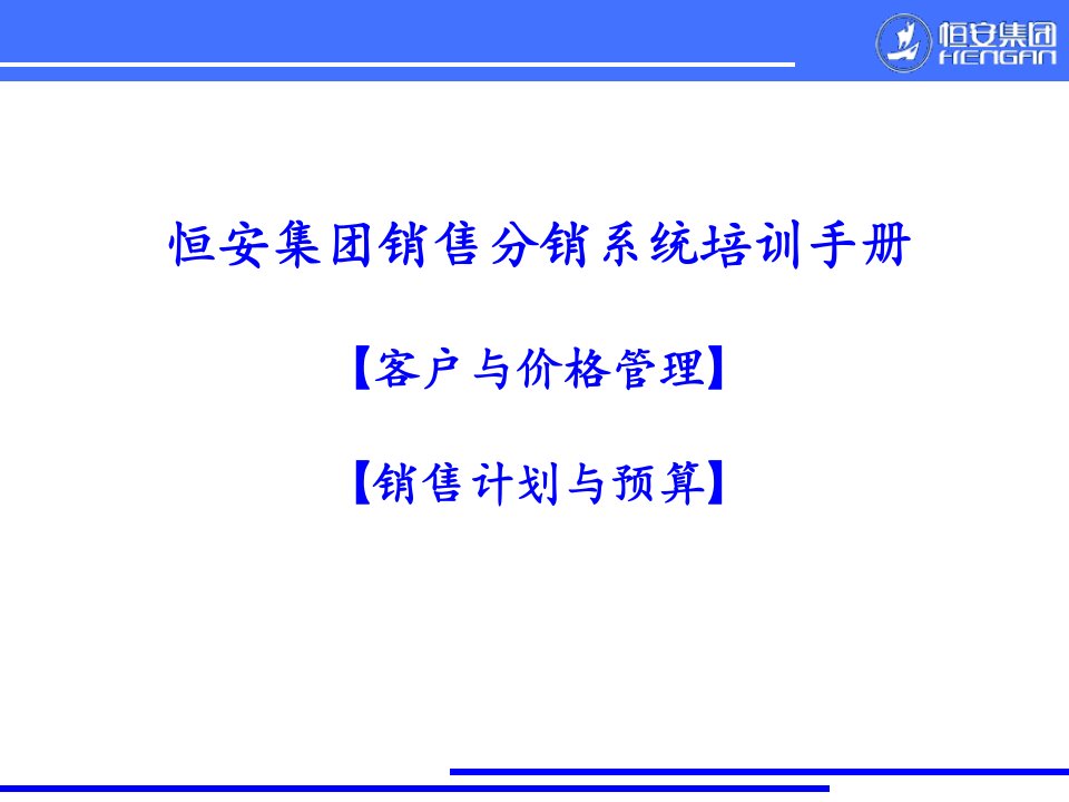 [精选]恒安集团销售分销系统培训手册介绍